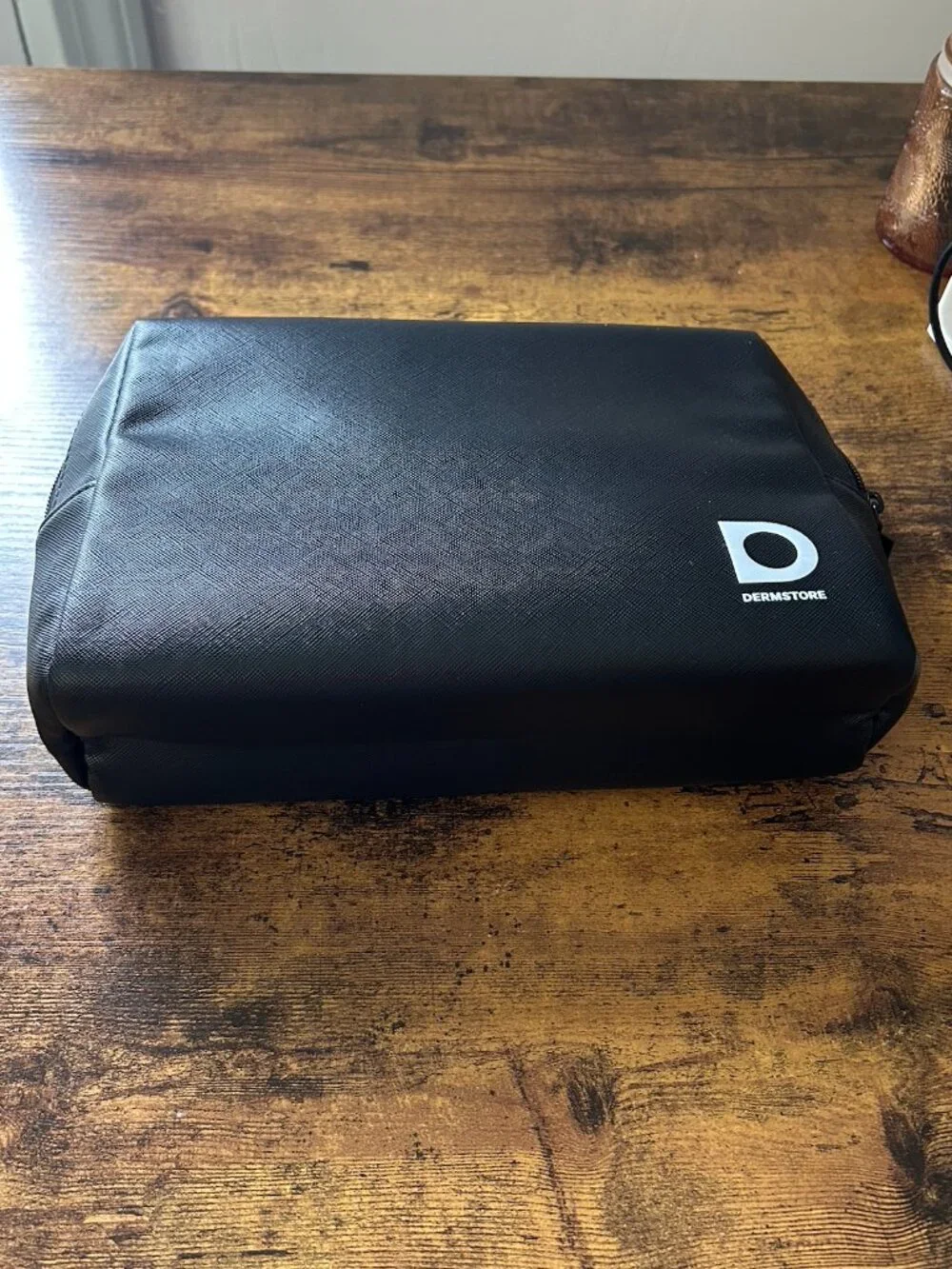 Dermstore Black Cosmetic Bag Makeup Pouch Travel Toiletry Case